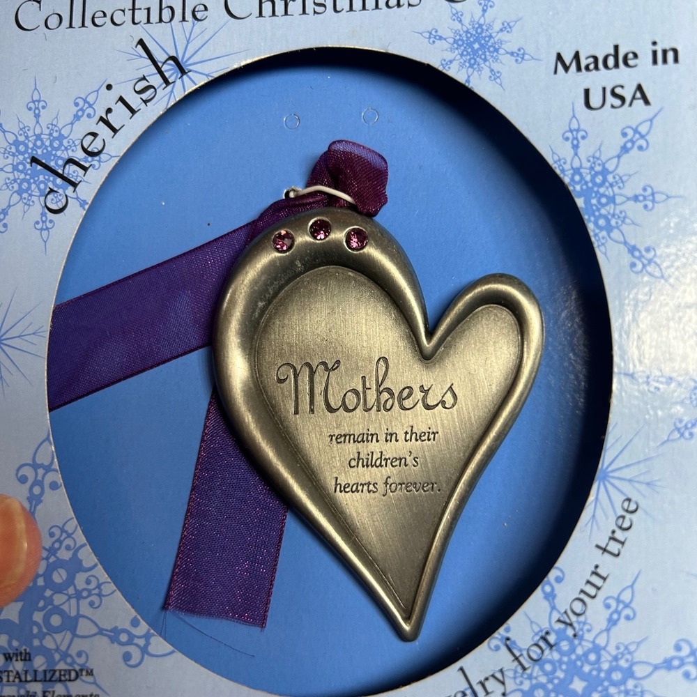 Gloria Duchin Mothers Remain Heart Ornament Collectible Swarovski Crystals USA‎